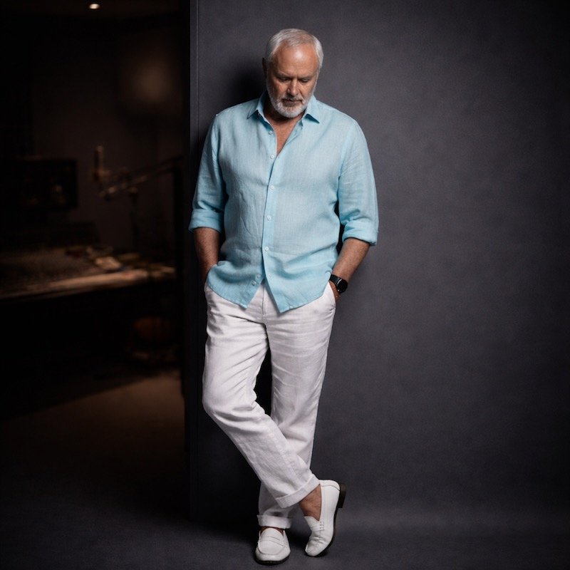 Peter Pickering at the studio doorway